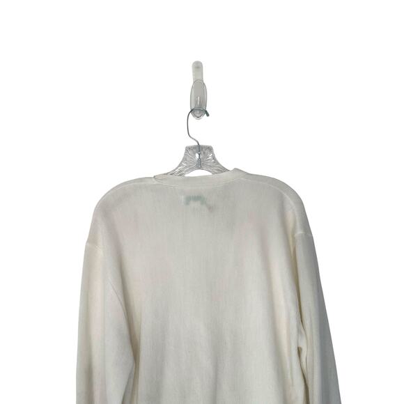 Izod Cardigan Men's Basic White Vintage Academia Preppy Button‎ Up Knit Medium - Picture 11 of 13